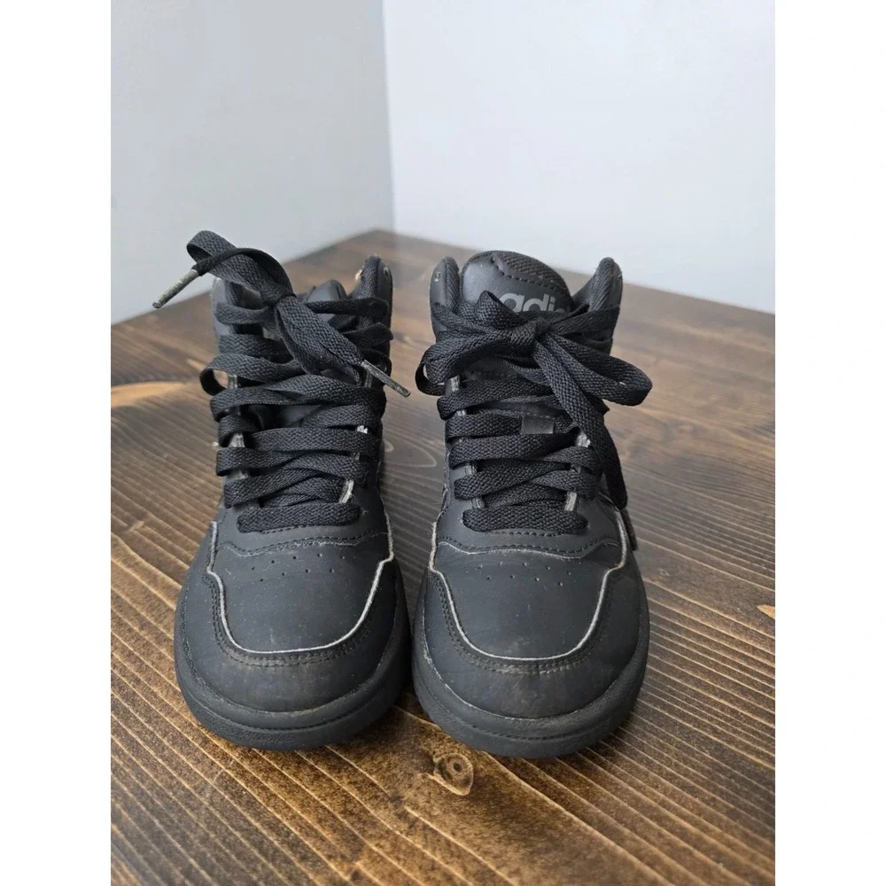 Adidas Hoops Mid 3.0 Kid's Basketball Shoes Size 11 k‎ Black High Top Sneakers